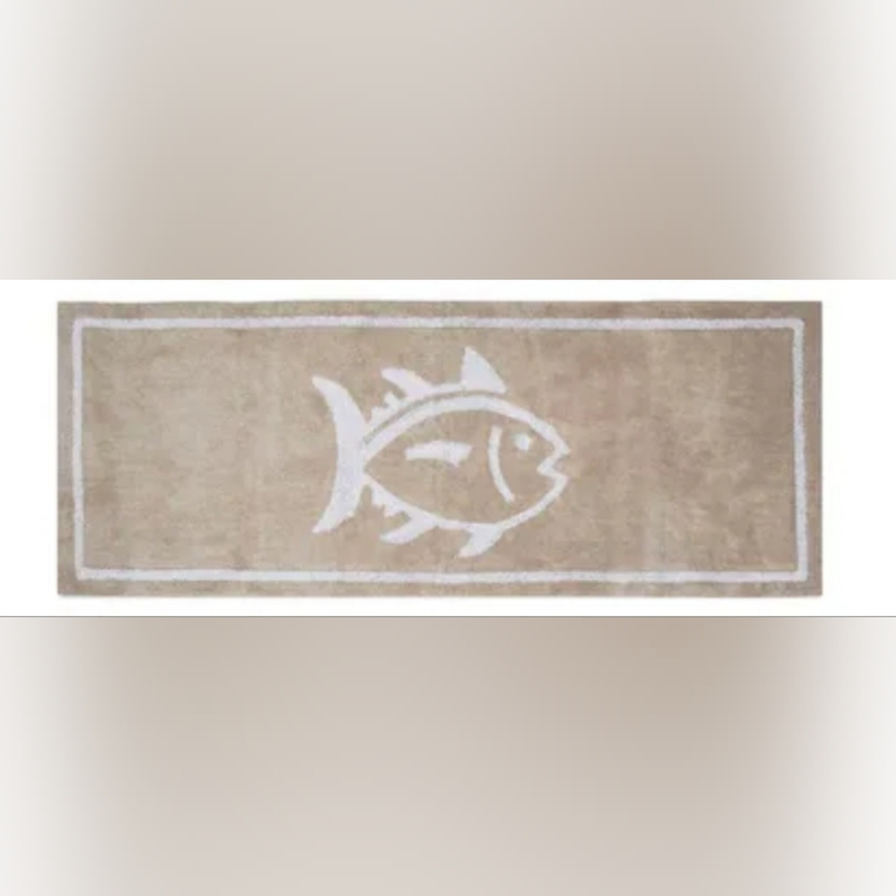 New Southern Tide Skip Jack Fish Bath Rug Runner Mat 22" by 60" Color Sand